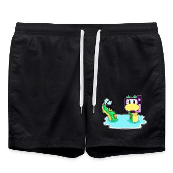 Schlange Taucher Schnorchel Tauchen - Badeshorts - Schwarz - Vorne - AI Model Male 185 light (185cm)