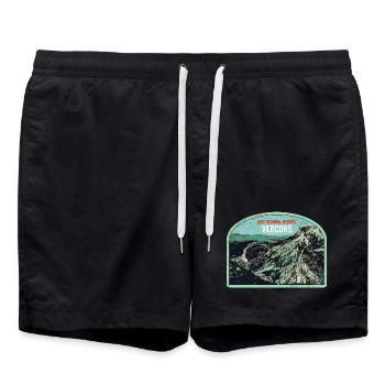 Illustration originale Parc Régional Vercors - Short de bain - noir - Devant - AI Model Male 185 light (185cm)
