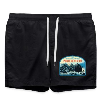 Parc régional d'Armorique, la Pointe de Pen Hir - Short de bain - noir - Devant - AI Model Male 185 light (185cm)