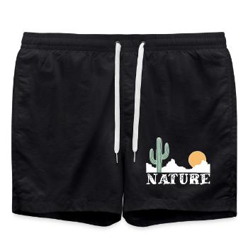 Nature and white desert - Swim Trunks - black - Front - AI Model Male 185 light (185cm)