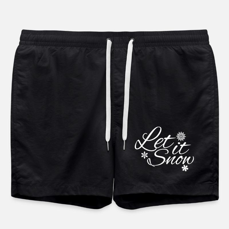 Let it Snow - Das Winterdesign mit Schneeflocken - Badeshorts - Schwarz