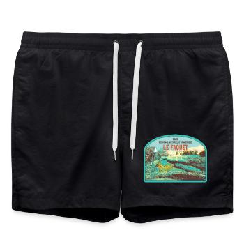 Écusson Paysage Faouet : Nature Bretonne - Short de bain - noir - Devant - AI Model Male 185 light (185cm)