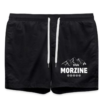 station de ski, ski, Morzine - Short de bain - noir - Devant - AI Model Male 185 light (185cm)