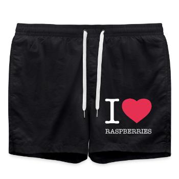 J’AIME LES FRAMBOISES Himbeeren - Short de bain - noir - Devant - AI Model Male 185 light (185cm)