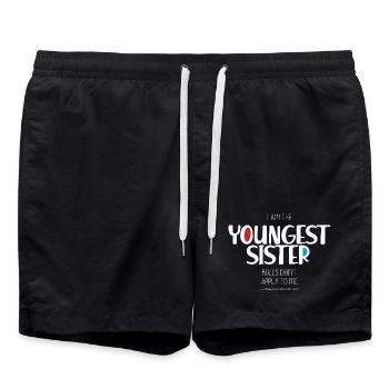 Jüngste Schwester - Badeshorts - Schwarz - Vorne - AI Model Male 185 light (185cm)