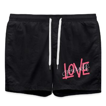 LOVE yourself - Swim Trunks - black - Front - AI Model Male 185 light (185cm)