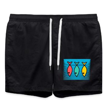JAHRESTAG. ALLES GUTE ZUM GEBURTSTAG. ALLES GUTE ZUM GEBURTSTAG. - Badeshorts - Schwarz - Vorne - AI Model Male 185 light (185cm)