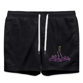 Silhouette de lapin de Pâques avec des œufs de Pâques - Short de bain - noir - Devant - AI Model Male 185 light (185cm)