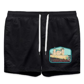Château de Saumur, Loire Valley - Swim Trunks - black - Front - AI Model Male 185 light (185cm)