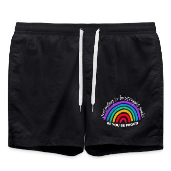Lgbt. Pretending to be straight sucks. - Swim Trunks - black - Front - AI Model Male 185 light (185cm)