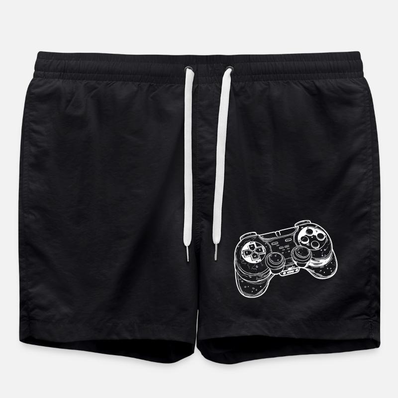 Videospiel Controller Zeichnung - Badeshorts - Schwarz