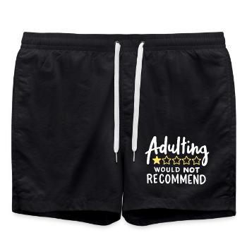 Erwachsen werden lustig sarkastisch - Badeshorts - Schwarz - Vorne - AI Model Male 185 light (185cm)