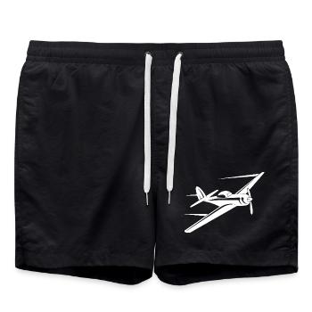Croquis d’avion d’hélice - Short de bain - noir - Devant - AI Model Male 185 light (185cm)