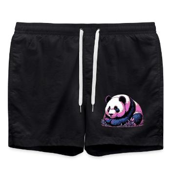 Panda - Badeshorts - Schwarz - Vorne - AI Model Male 185 light (185cm)