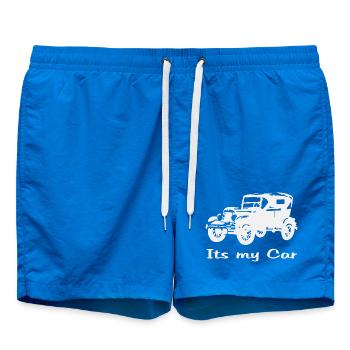 Oldtimer Motiv mit Schrift - Badeshorts - Cobalt blue - Vorne