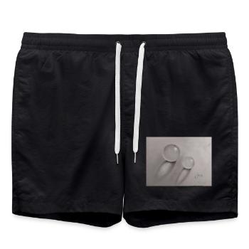 Transparent glass balls with shadow effect - Swim Trunks - black - Front - AI Model Male 185 light (185cm)