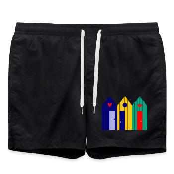 anniversary. Anniversary Decade. humor. funny - Swim Trunks - black - Front - AI Model Male 185 light (185cm)