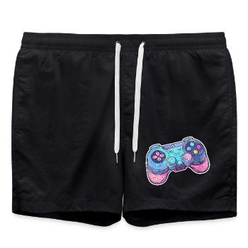 Game Controller Graphics - Swim Trunks - black - Front - AI Model Male 185 light (185cm)