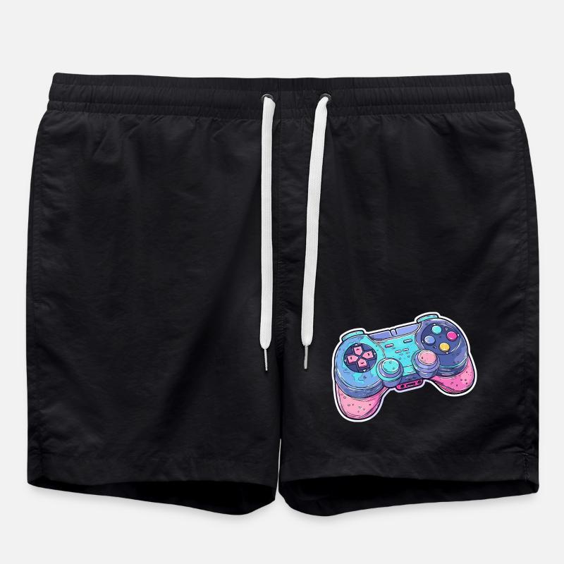 Graphismes de manette de jeu - Short de bain - noir
