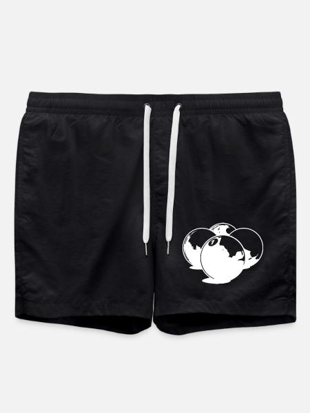 Billiard Balls Drawing - Swim Trunks - black