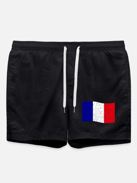 vintage French flag - Swim Trunks - black