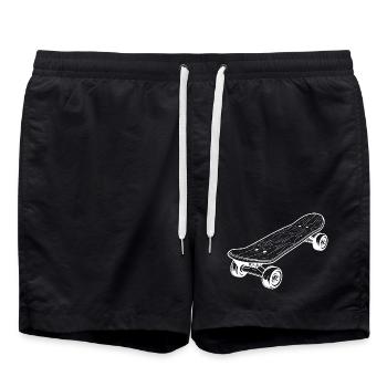 Croquis de planche à roulettes - Short de bain - noir - Devant - AI Model Male 185 light (185cm)