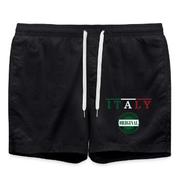 Fierté italienne, drapeau de l’Italie - Short de bain - noir - Devant - AI Model Male 185 light (185cm)