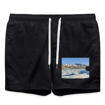 Lac Bramant en juin - Short de bain - noir - Devant - AI Model Male 185 light (185cm)