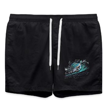 Surfeur - Short de bain - noir - Devant - AI Model Male 185 light (185cm)