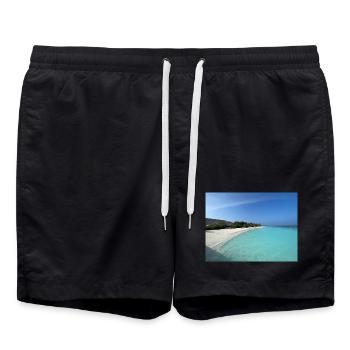 Tropical Coast Blue Water Maldives - Swim Trunks - black - Front - AI Model Male 185 light (185cm)