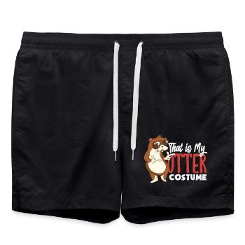 Sea Otter Costume - Swim Trunks - black - Front - AI Model Male 185 light (185cm)