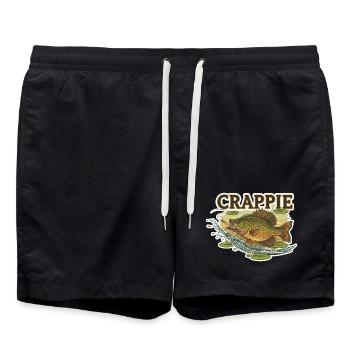 Crappie Fish Motif: Colored Fisherman Picture - Swim Trunks - black - Front - AI Model Male 185 light (185cm)
