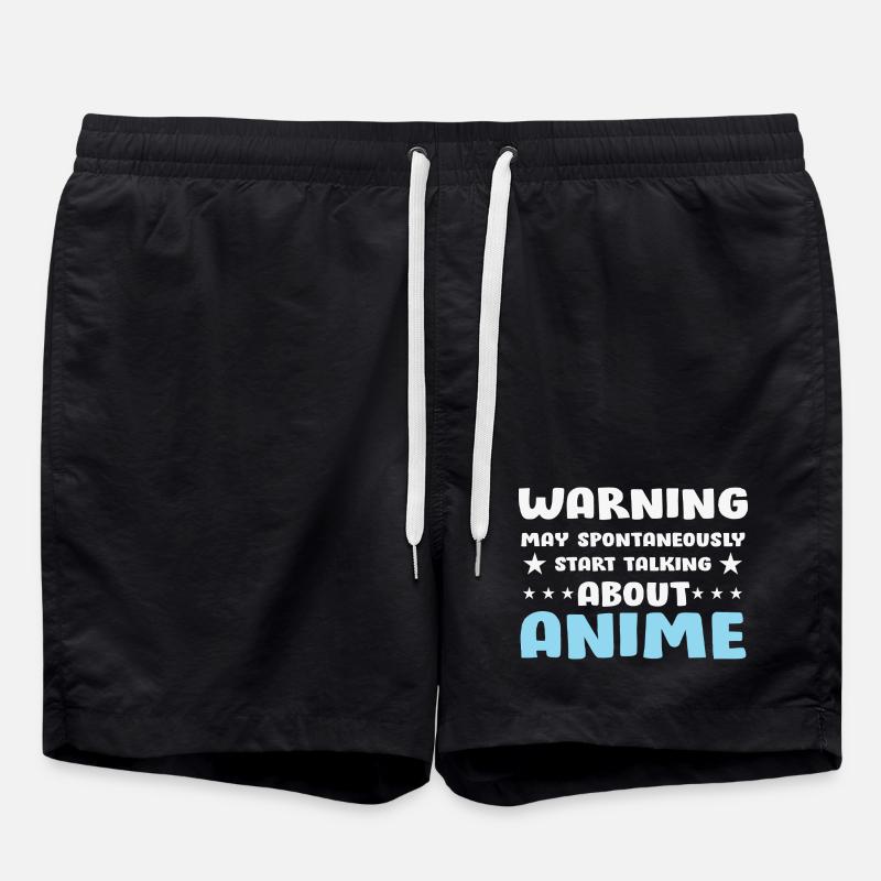 Anime conversation avertissement disant chemise - Short de bain - noir