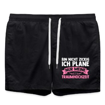 Bachelor Party Team Bride Hen Party - Swim Trunks - black - Front - AI Model Male 185 light (185cm)