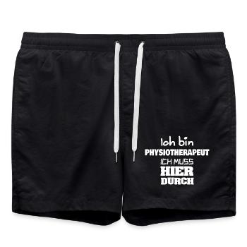 Profession : Kinésithérapeute - Short de bain - noir - Devant - AI Model Male 185 light (185cm)