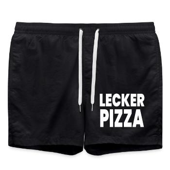 Pizza - Badeshorts - Schwarz - Vorne - AI Model Male 185 light (185cm)