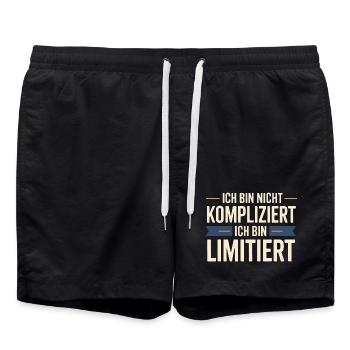 I'm not complicated – I'm limited - Swim Trunks - black - Front - AI Model Male 185 light (185cm)
