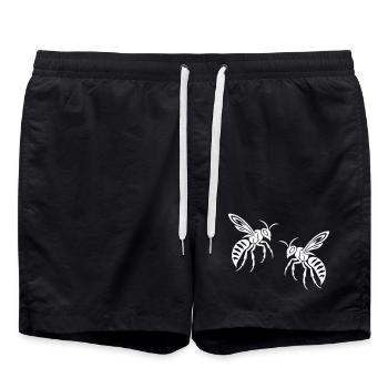 Biene Wespe - Badeshorts - Schwarz - Vorne - AI Model Male 185 light (185cm)