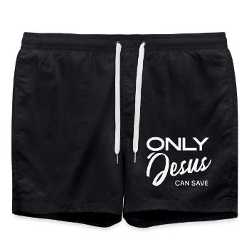 Nur Jesus kann retten - Badeshorts - Schwarz - Vorne - AI Model Male 185 light (185cm)