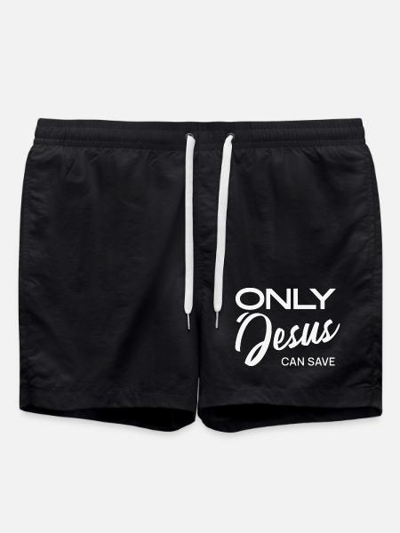 Only Jesus can save - Swim Trunks - black