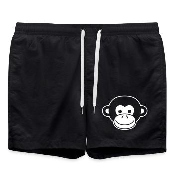 Tête de singe mignonne - Jungle Animal Design - Short de bain - noir - Devant - AI Model Male 185 light (185cm)