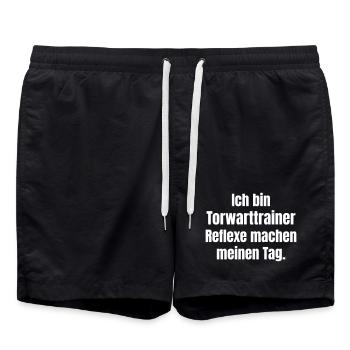 Goalkeeper Coach Reflexe Design - Swim Trunks - black - Front - AI Model Male 185 light (185cm)
