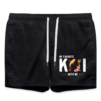 My Favorite Koi With Me Fish Lover Humor - Badeshorts - Schwarz - Vorne - AI Model Male 185 light (185cm)
