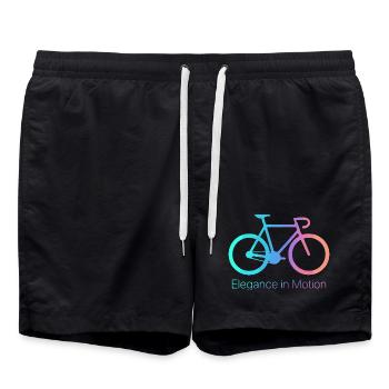 Eleganz in Bewegung Fahrrad - Badeshorts - Schwarz - Vorne - AI Model Male 185 light (185cm)