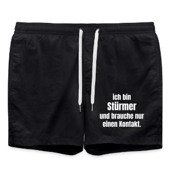I'm a striker – I just need contact - Swim Trunks - black - Front - AI Model Male 185 light (185cm)