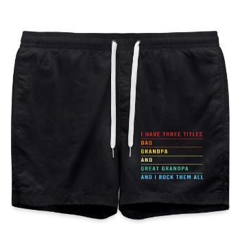 Opa Enkel Enkelkind Opi Großvater - Badeshorts - Schwarz - Vorne - AI Model Male 185 light (185cm)