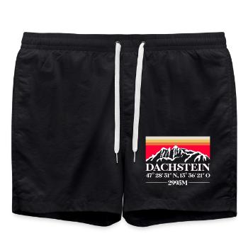 Dachstein Österreich Ramsau mit Koordinaten - Badeshorts - Schwarz - Vorne - AI Model Male 185 light (185cm)
