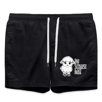 Tu peux le faire! Le petit mouton est sûr ! - Short de bain - noir - Devant - AI Model Male 185 light (185cm)
