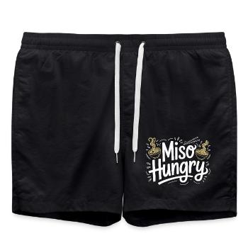 Ramen Miso Hungry Tonkatsu Noodle Bowl Ramen Chef - Swim Trunks - black - Front - AI Model Male 185 light (185cm)