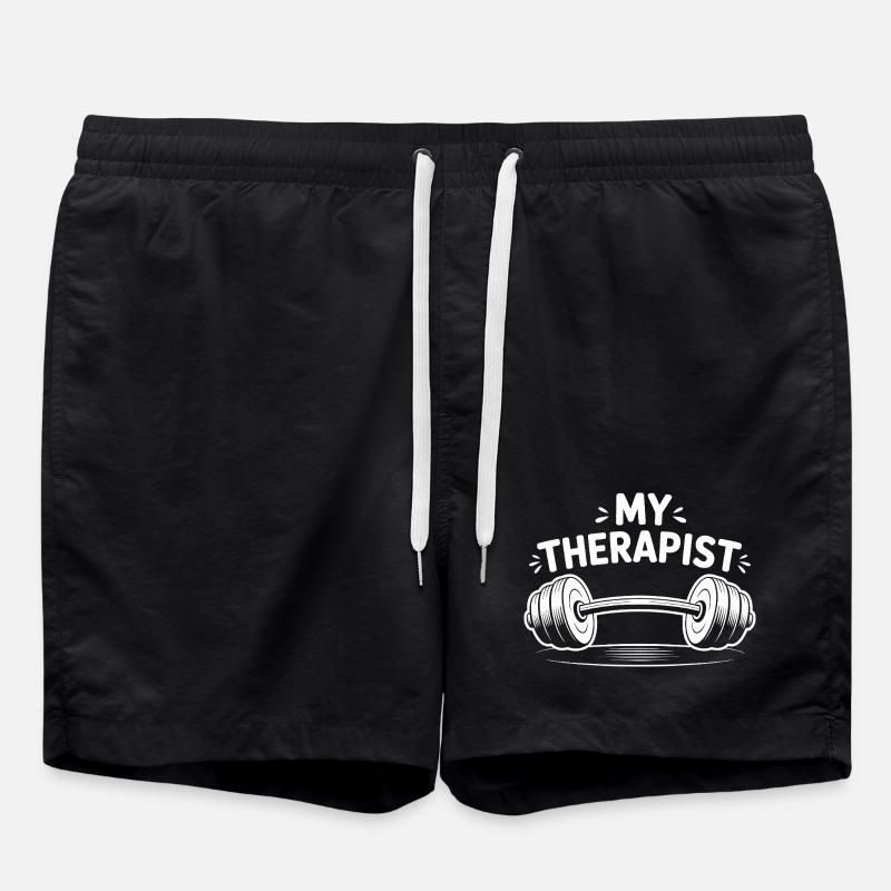 Mon thérapeute en haltérophilie - Short de bain - noir